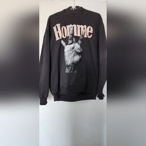 Black Homme Graphic Sweater